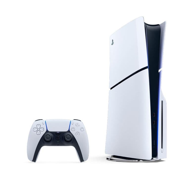 Sony PlayStation 5 Slim 1 To console PS5 Slim avec lecteur en vue trois quarts